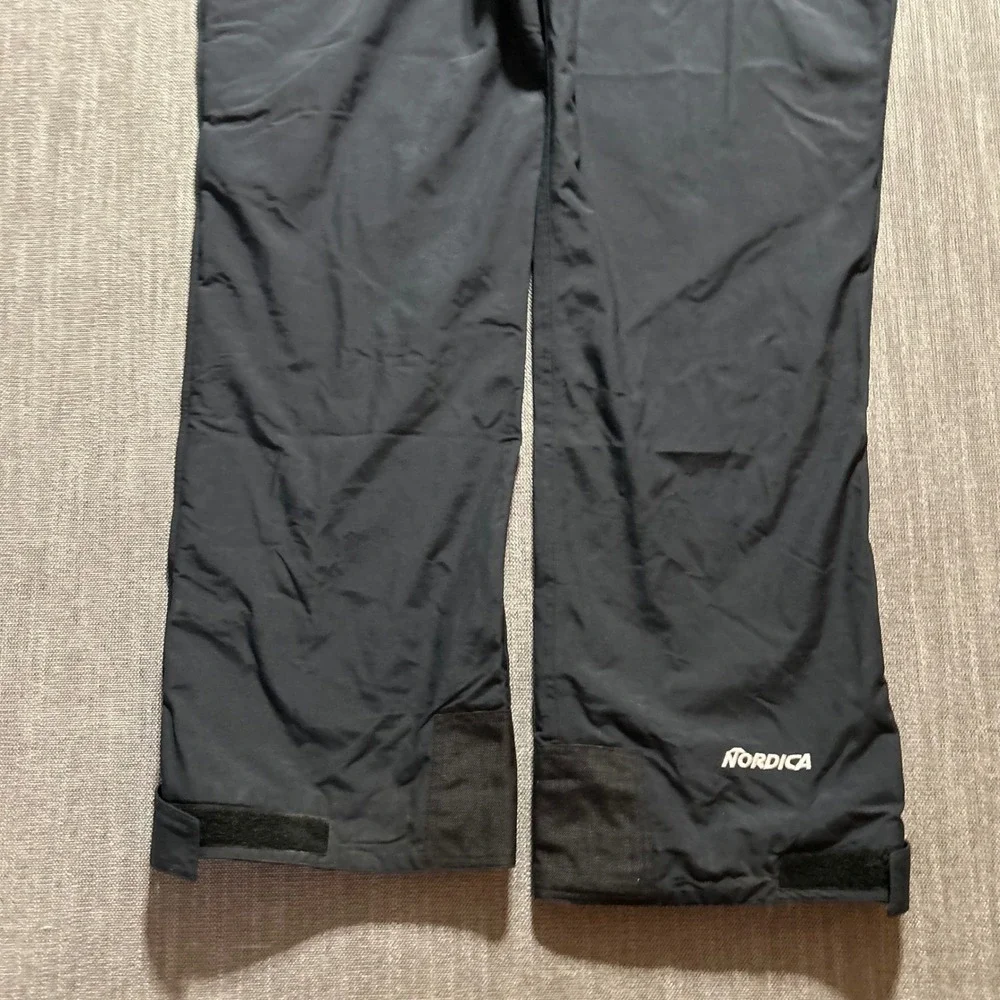 Nordica Ski Pants Men 40 Black Belted Side Zip Nylon Snowboard Trousers